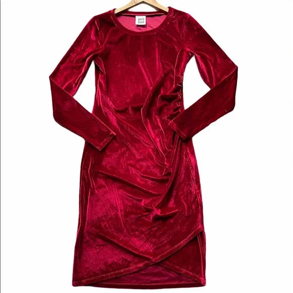 Nom Maternity Dresses | Nom Maternity Red Velvet Midi Dress | Color: Red | Size: SM | Lumet54'S Closet